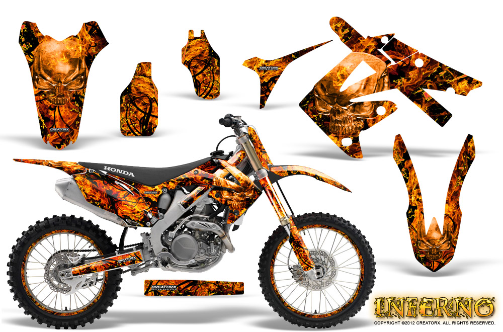 Honda CRF250 10-12 CRF450 09-12 Graphics Inferno Orange NP Rims